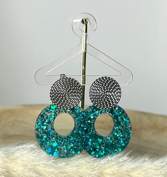 Boucles Cercle résine et paillettes