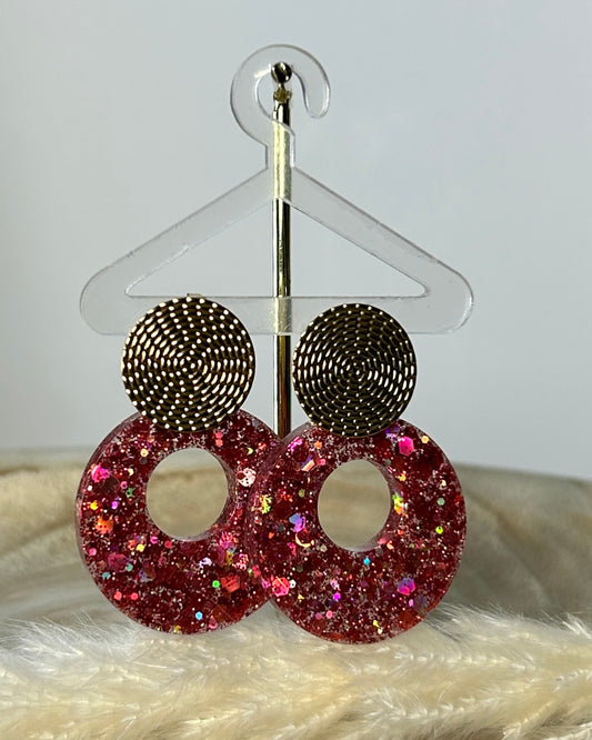 Boucles Cercle résine et paillettes