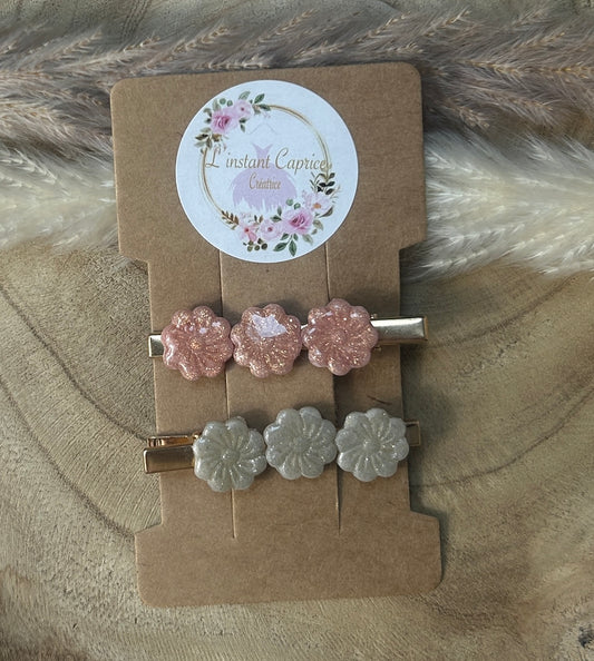 Barrettes Pince Crabe Petites Fleurs